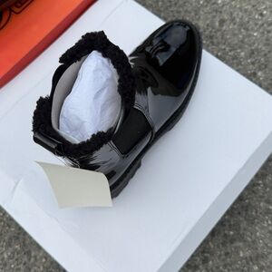 Black Patent Leather Ankle Boots